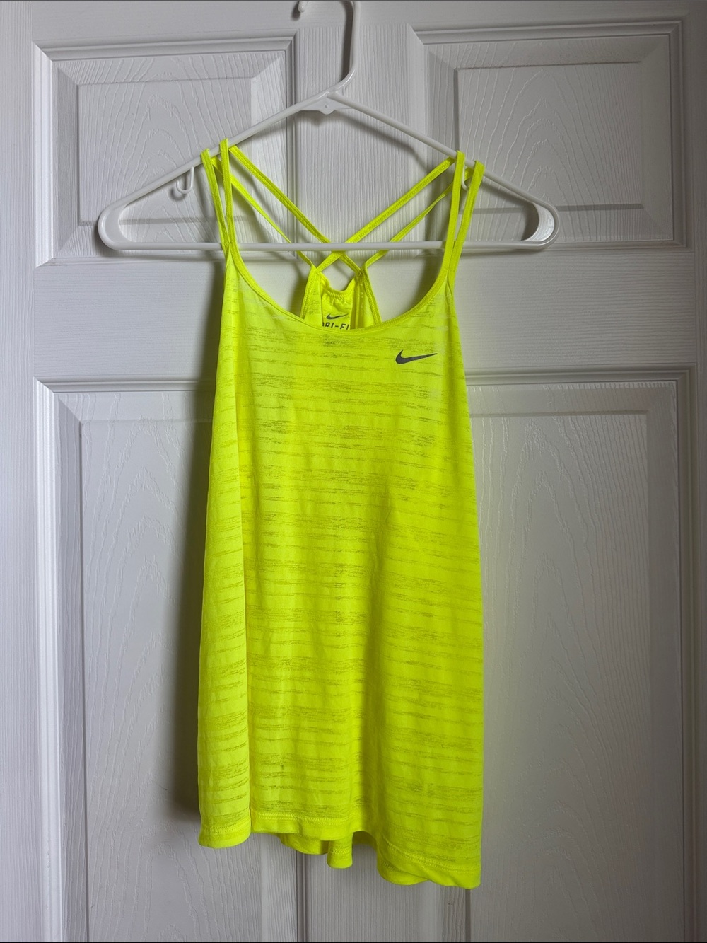 Nike Neon Yellow Double-Strap Athletic Tank